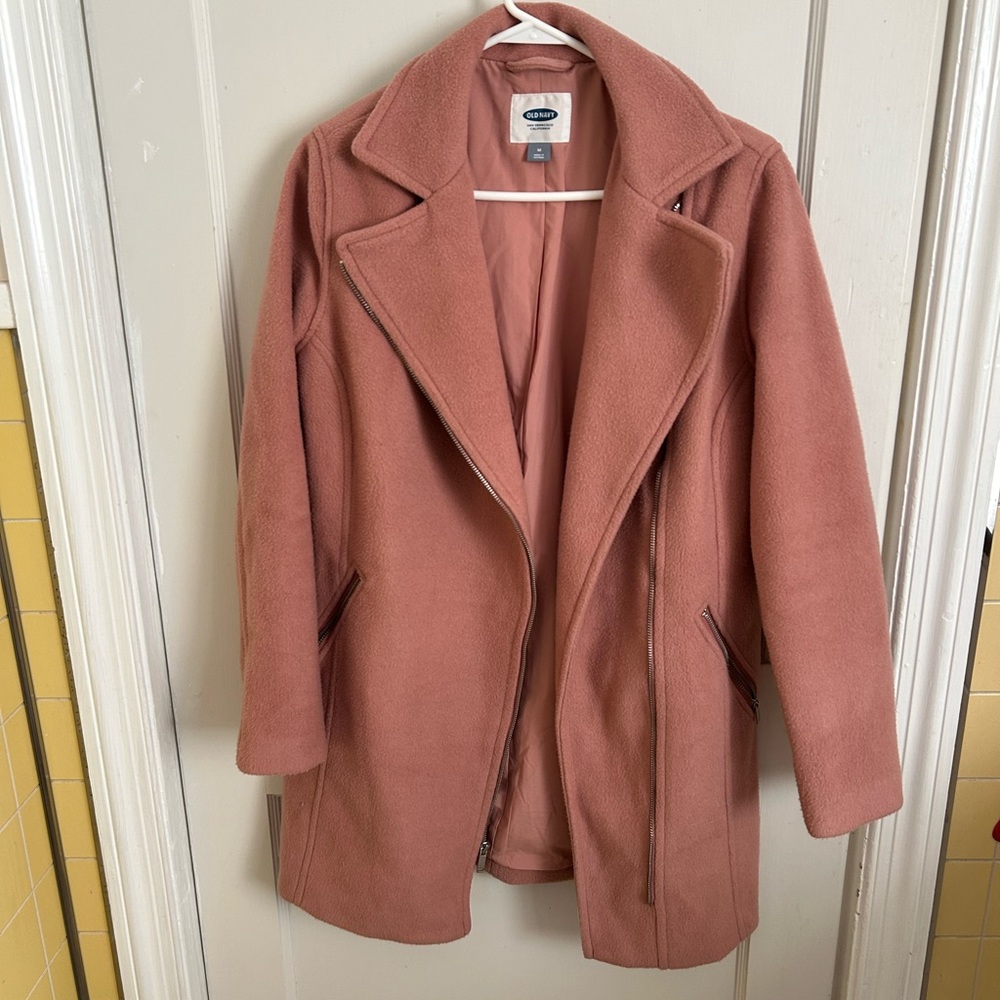 Wool Blend Pink Winter Coat